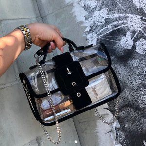 Zara Clear Perspex Bag with Crossbody Chain